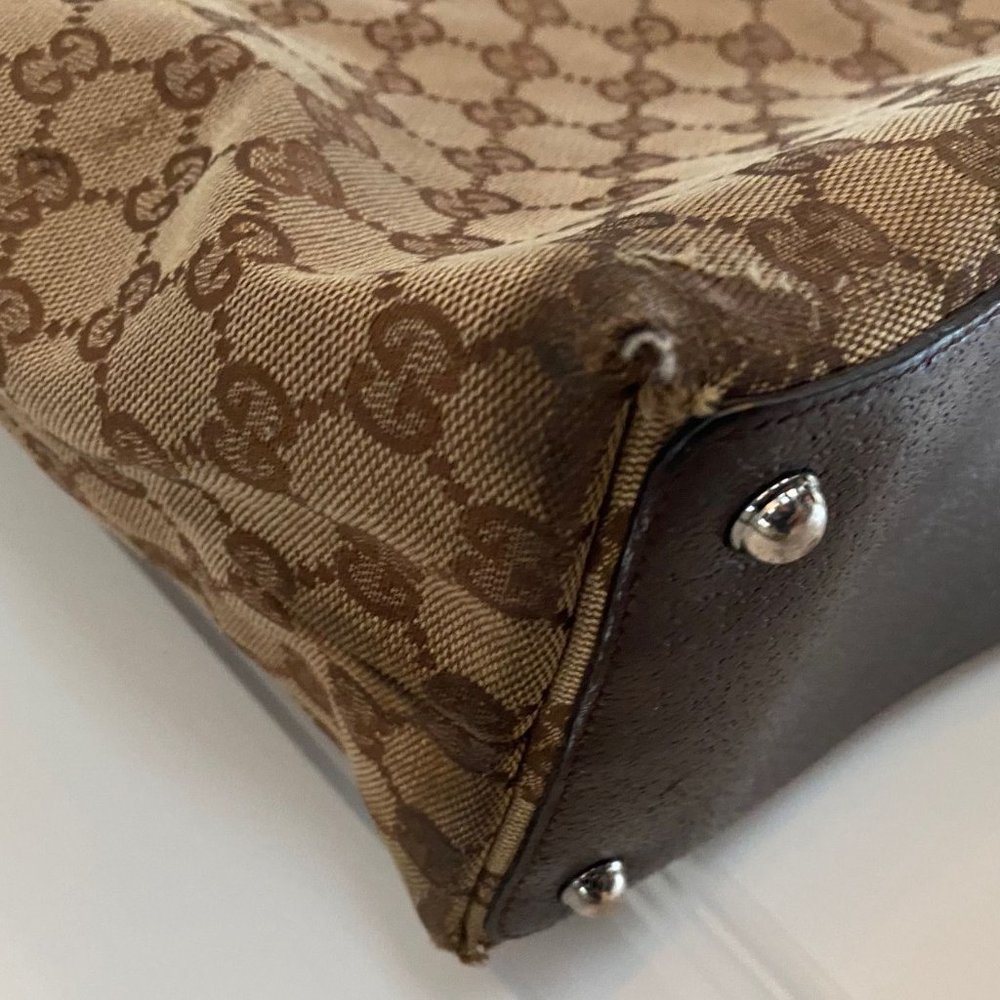 Gucci Canvas Monogram Eclipse Double Strap Tote S… - image 6